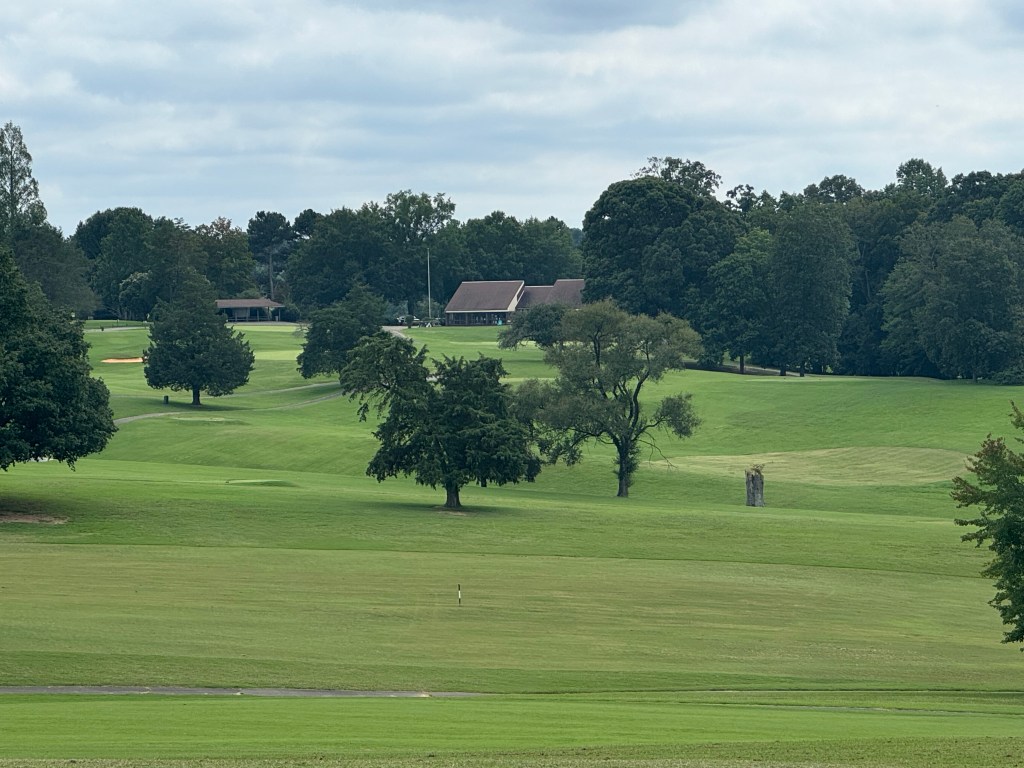 Hole 12 with clubhouse in distance